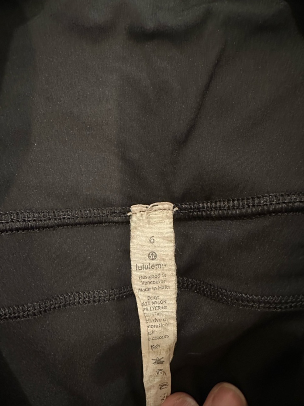 Lululemon Black High Rise Leggings Size 6 | Side Pockets - Picture 6 of 6